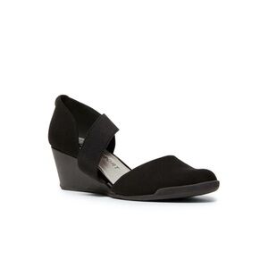 Anne Klein Black Tara Strap d'Orsay Wedge
